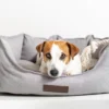 Das Hundebett ist weich und angenehm anzufassen