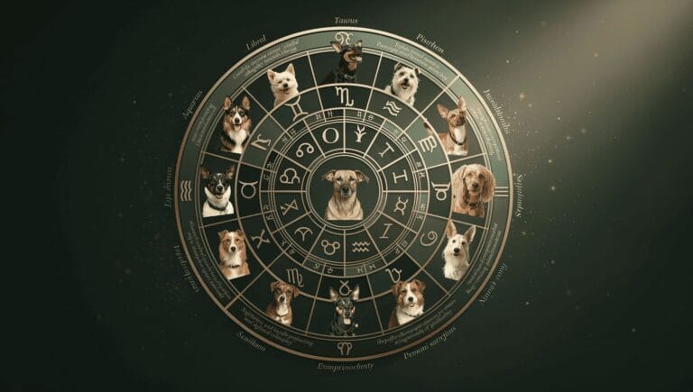 illustrated astrological chart featuring the zodiac signs and their unique